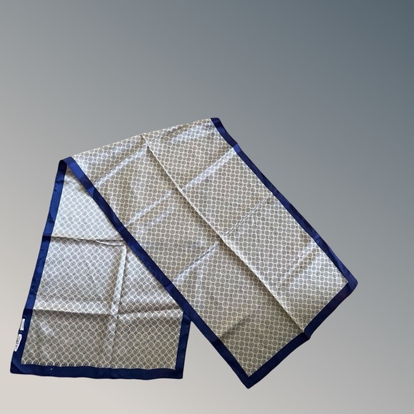 Esprit Scarf Long rectangular Head Wrap navy blue yellow white champagne silver - Picture 2 of 9